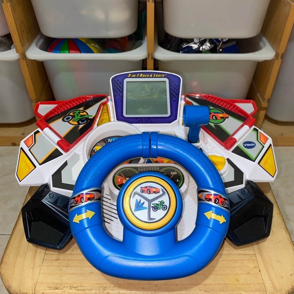 Original VTech 3-in-1 Race & Learn Original – Mainan Edukasi Balap Interaktif Mobil, Jet & Motor unt