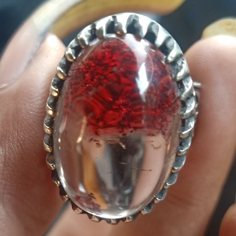 natural kecubung karang merah putih