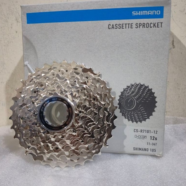 SHIMANO 105 CS-R7101-12 Cassette Sprocket 12 Speed 11-34T Original HG Hyperglide Roadbike