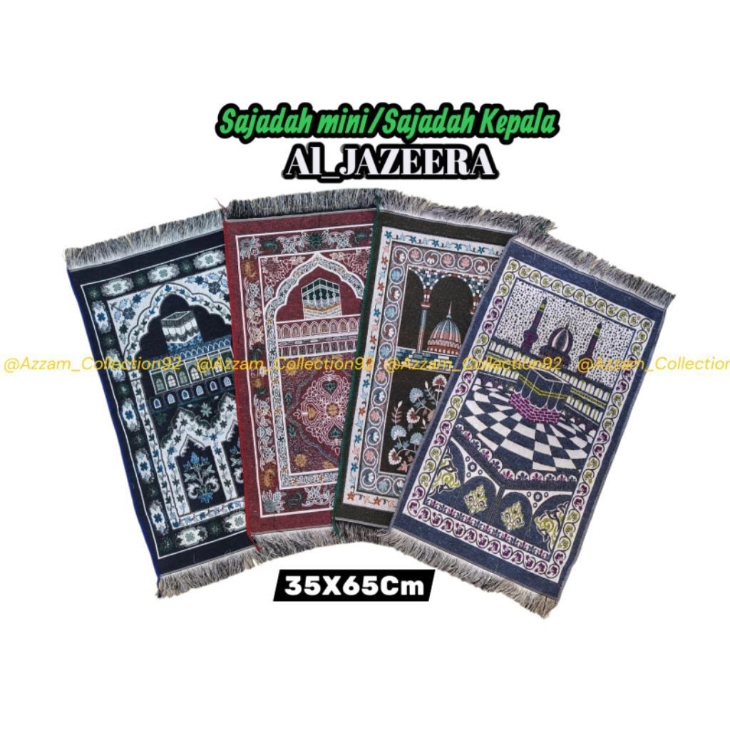 Sajadah Turki Travel Rajut Chenile/Sajadah Muka/Sajadah Kepala Al_Jazeera 35x65Cm
