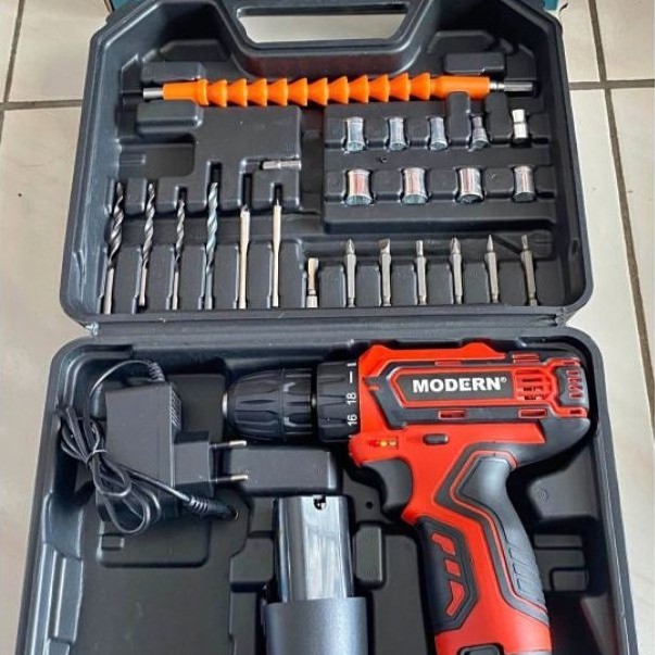 Bor Baterai Modern M-13 SET 10mm - Cordless, Reversible, Torsi 18