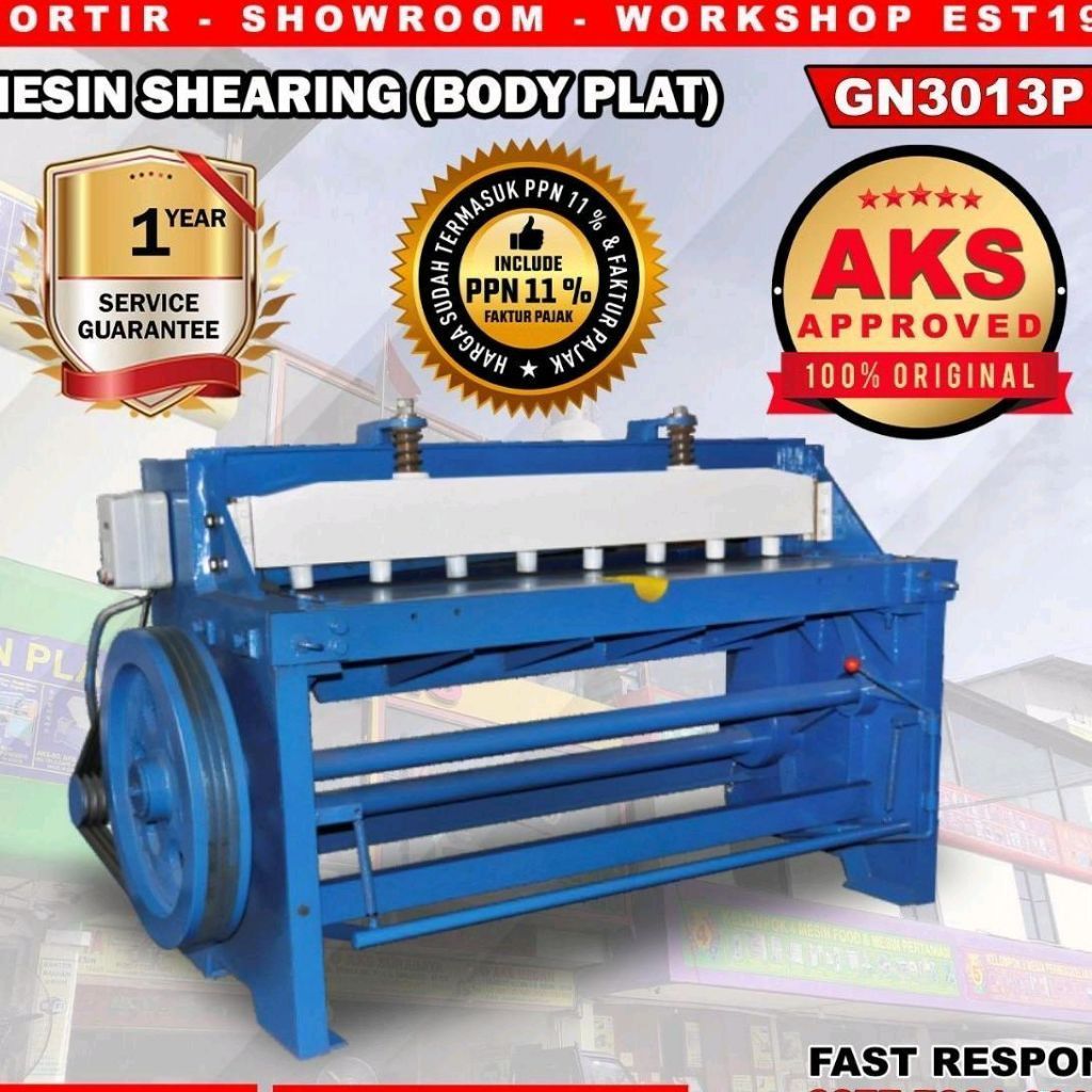 Mesin Shearing Potong Pemotong Plat 3 x 1300mm Shearing Machine Alat Gunting Plat Machine AKS-GN3013