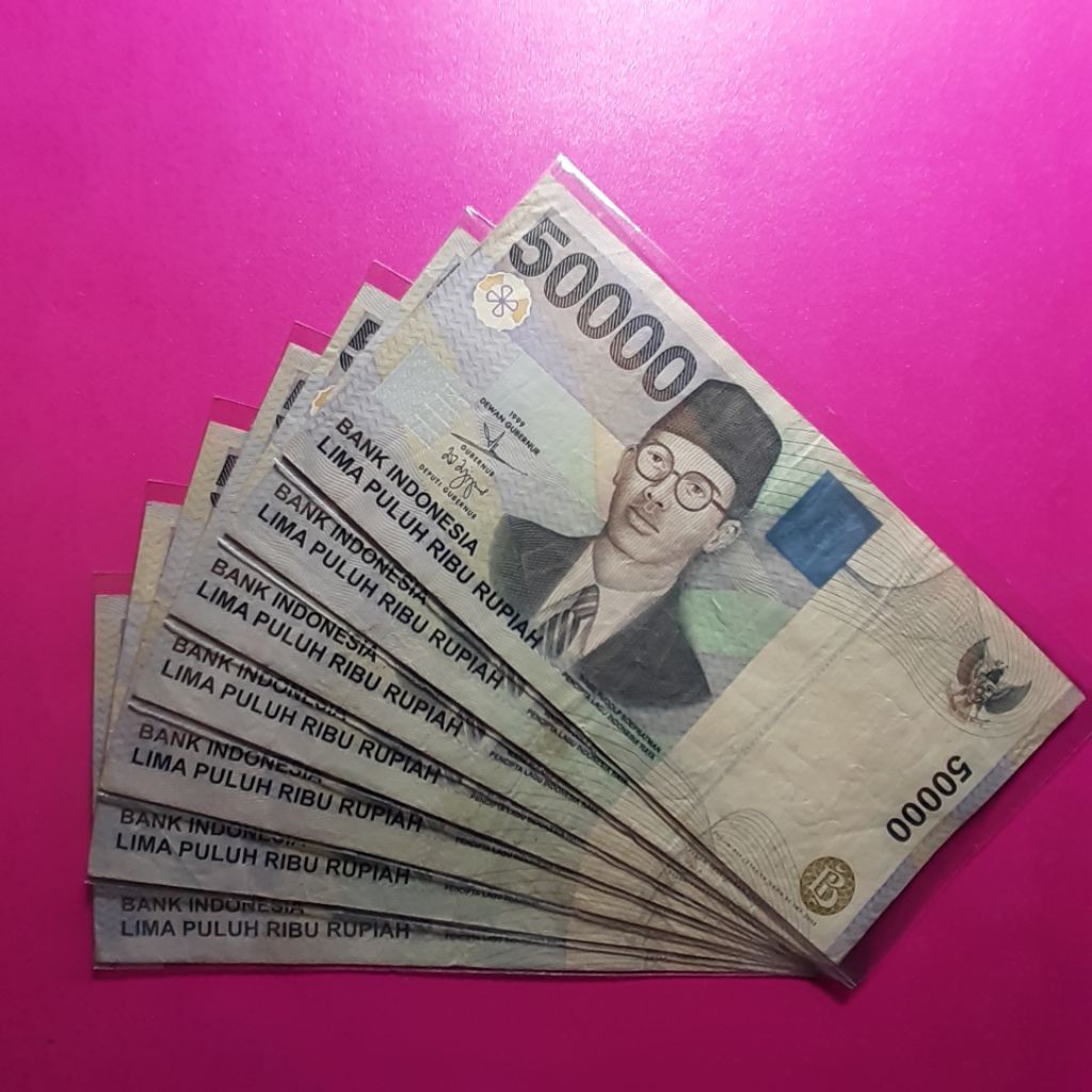 uang kuno 50000 rupiah wr supratman tahun 1999