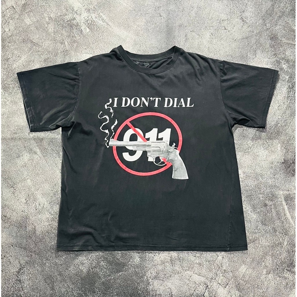 T-SHIRT VLONE I DONT DIAL 911 BABY TEE BOXY original