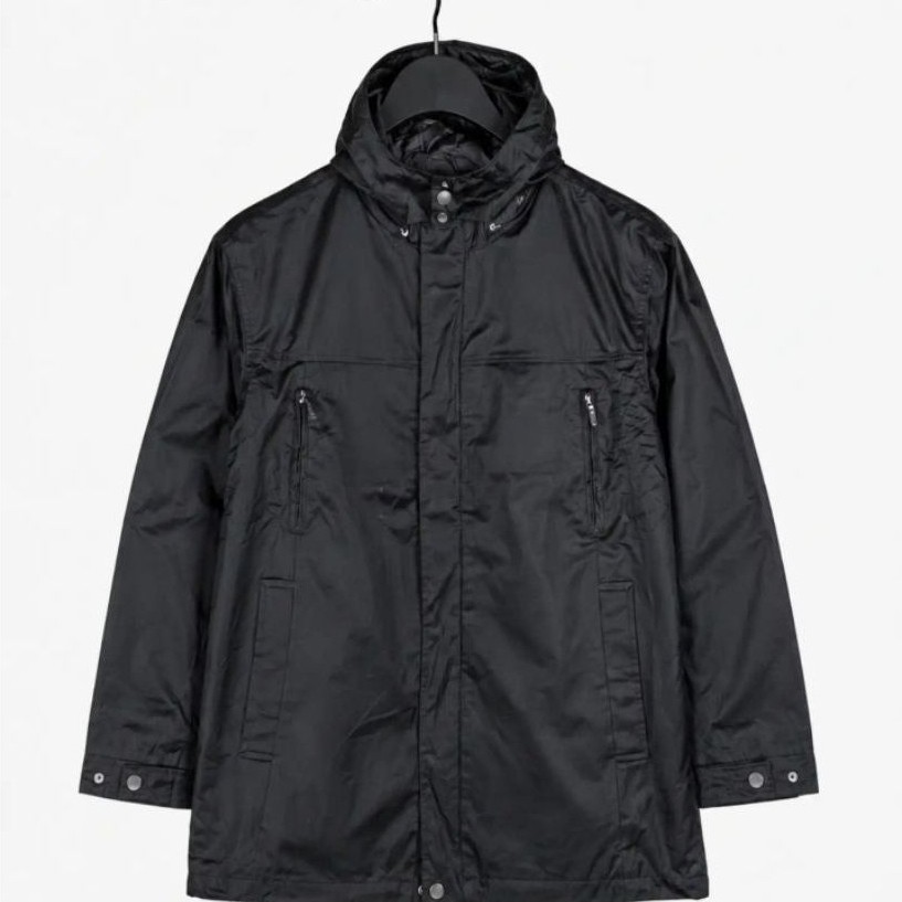 LOUIS CHAVLON - Jaket Windbreaker Parka Pria Hitam Size L