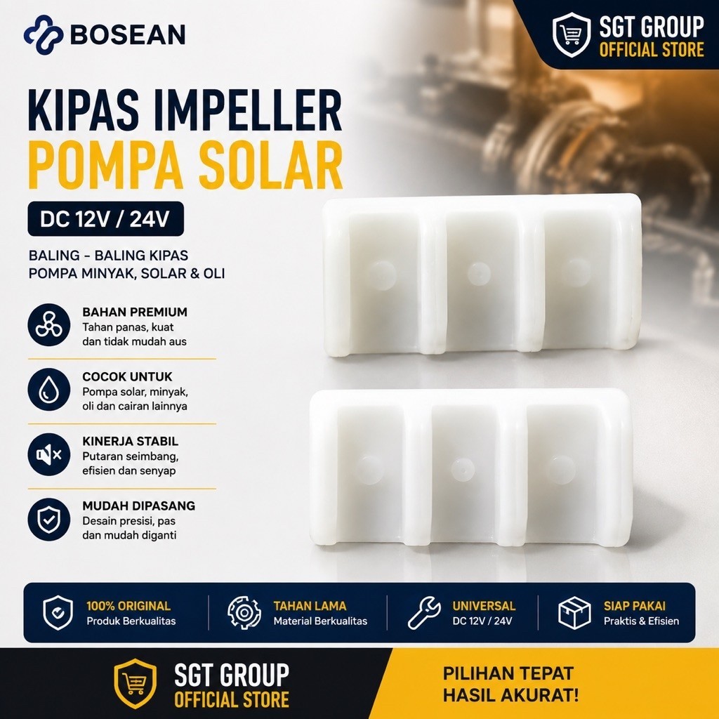 Kipas Impeller Pompa Solar DC 12/24V Baling Baling Kipas Pompa Minyak Solar Oli