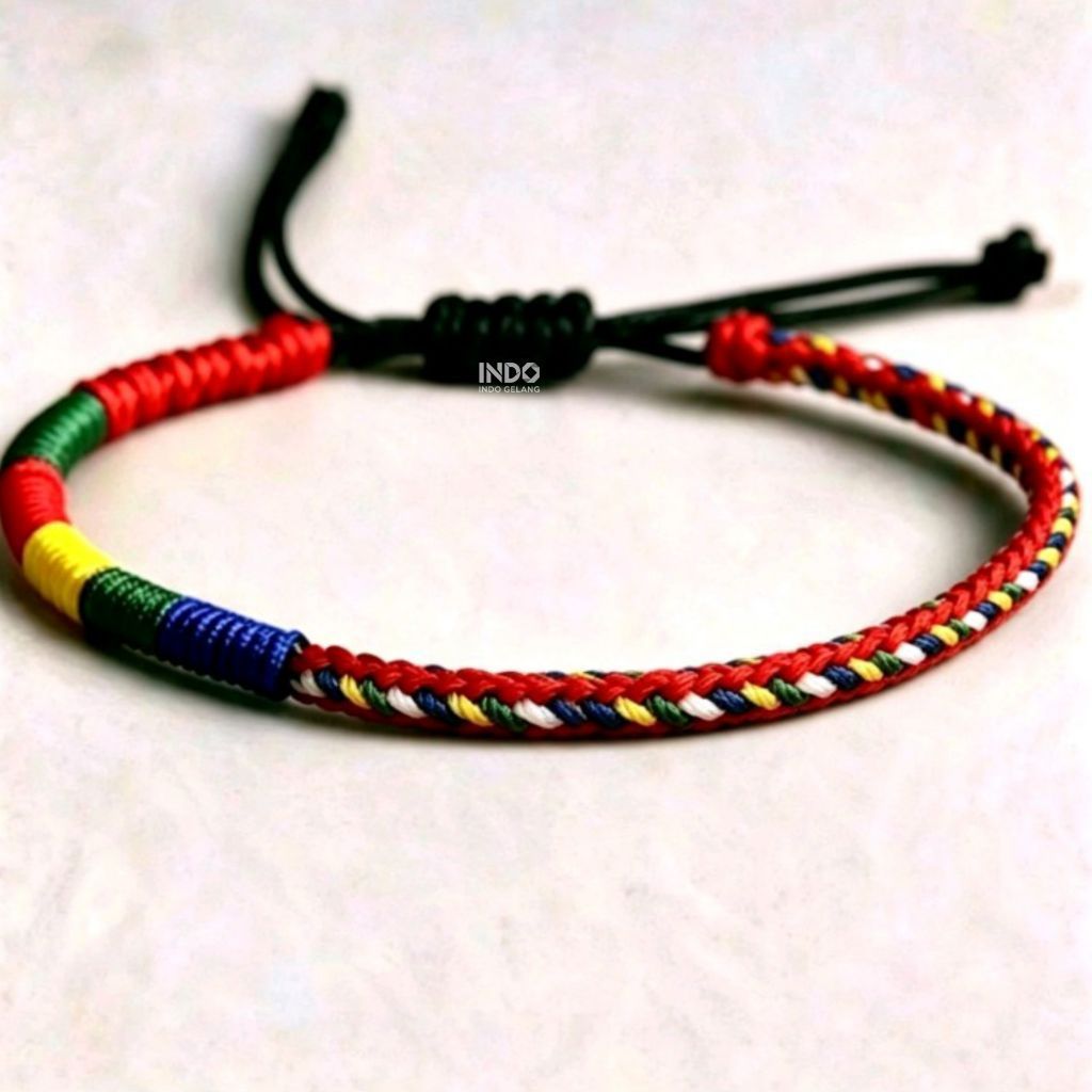 gelang tibet pancawarna original tibetan