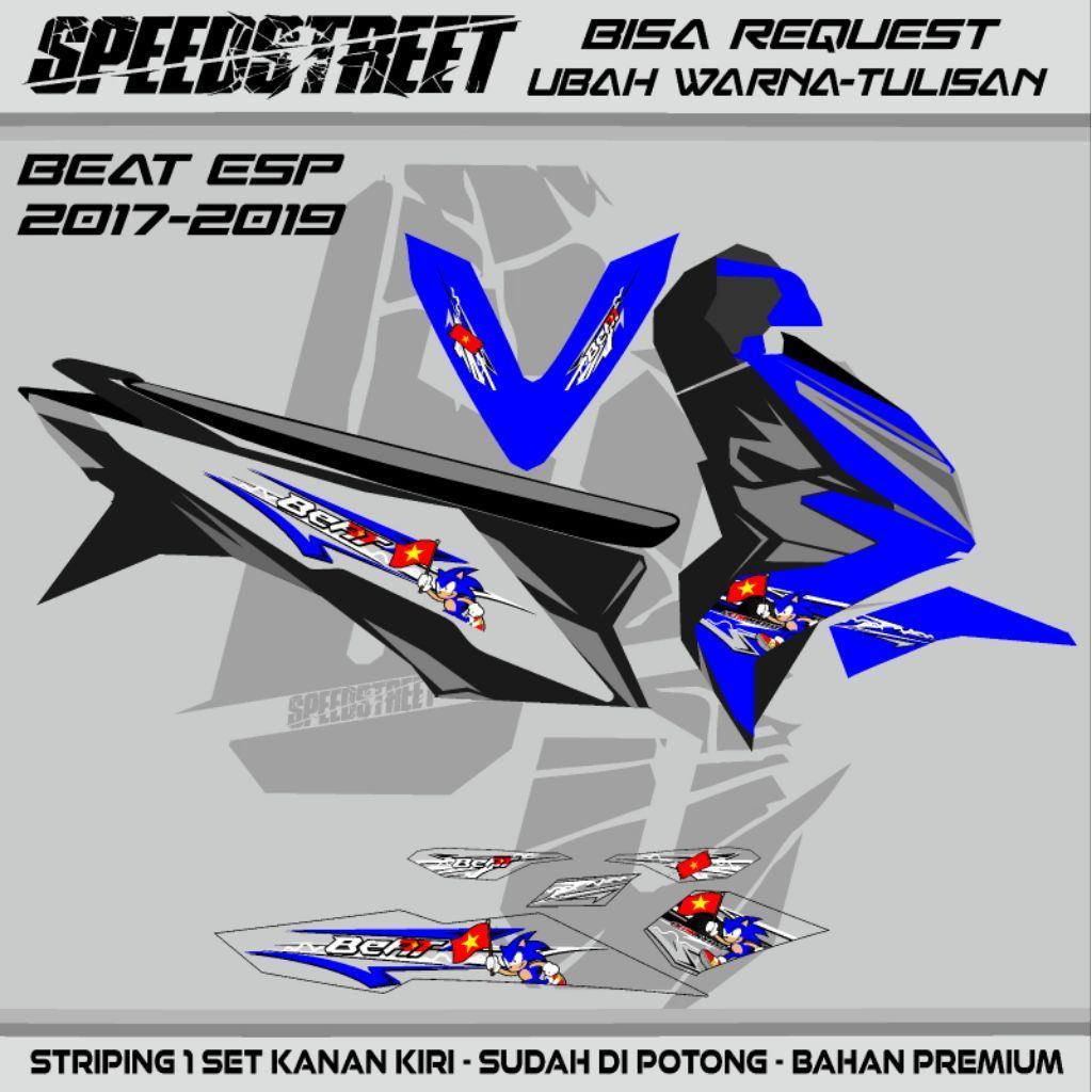 Striping Beat Esp New Transparan Glossy Vietnam Style
