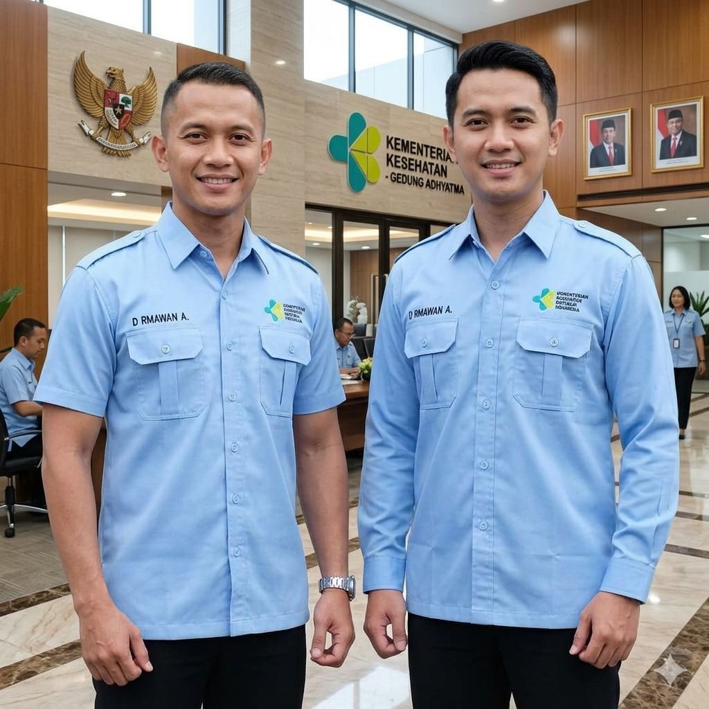 Baju Seragam PDL PDH  KEMENKES Biru Muda / PDL Biru Muda