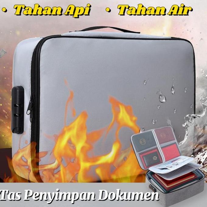 TSUZEMON [COD]Tas Penyimpan Dokumen Tahan/ Tas File Dokumen Besar Tas Tahan Api & Air/dokumen Tahan
