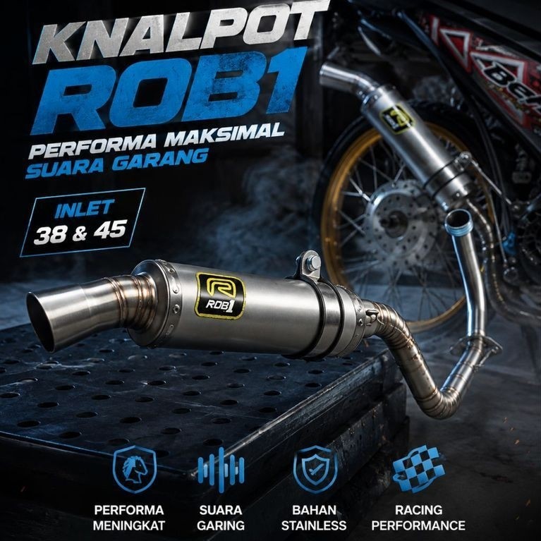 Knalpot Rob1 Beat Scoopy Vario110 Karbu Injeksi Drag DB17 Original KNALPOT ROB1 BEAT SCOOPY VARIO110