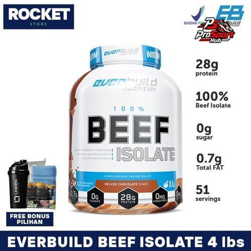 Everbuild Beef Isolate 4 lbs Hydrolyzed Beef Protein Isolate Suplemen Fitness Original