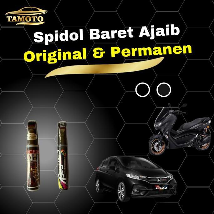 Spidol baret / cat anti baret penghilang goresan mobil motor original warna hitam metalik dan doff /