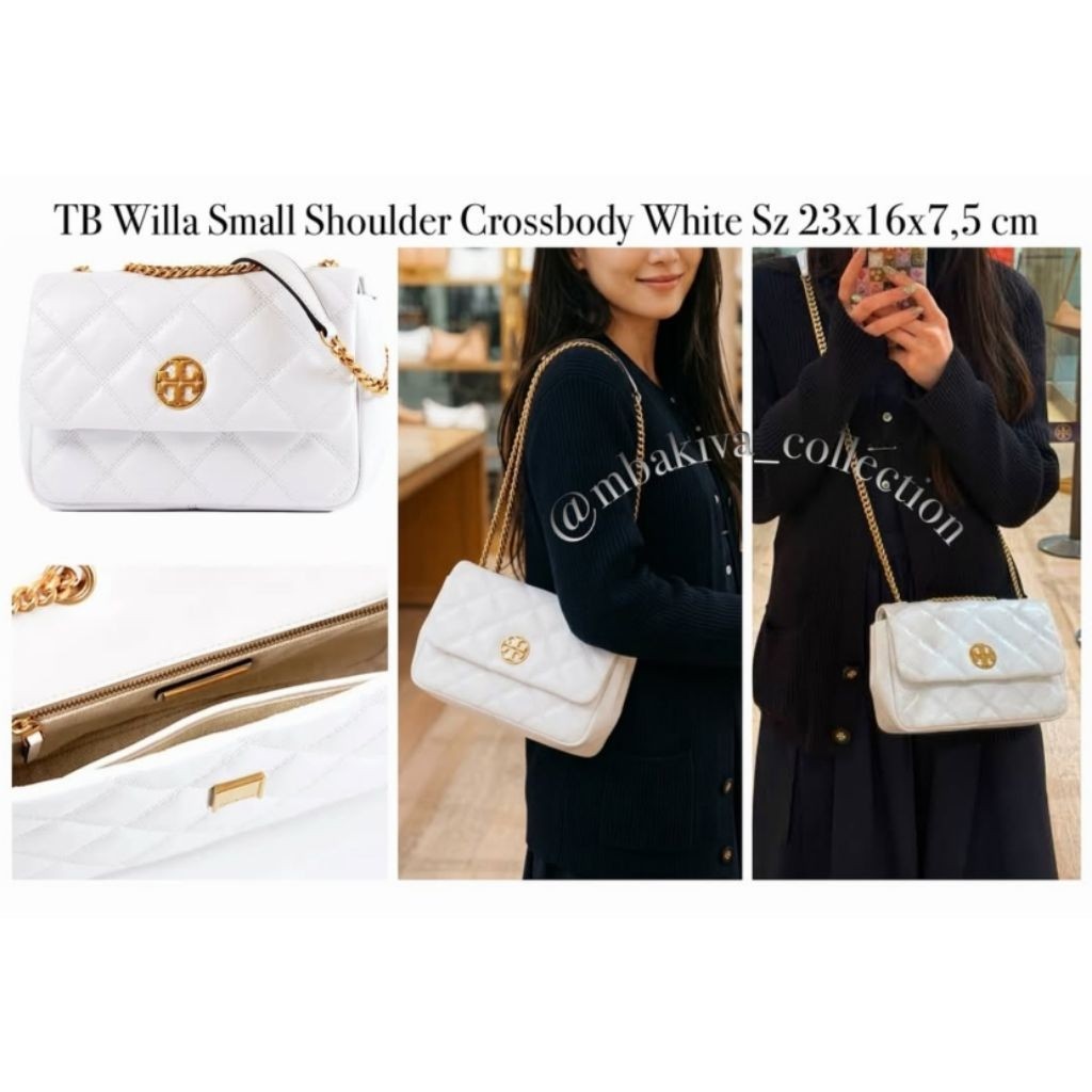 TB Willa Small Shoulder Crossbody White