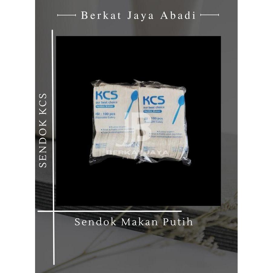 (1Pack) Sendok / Garpu KCS Makan Plastik Kuat Tebal Panjang Bening / Hitam / Putih Pack bisnis water