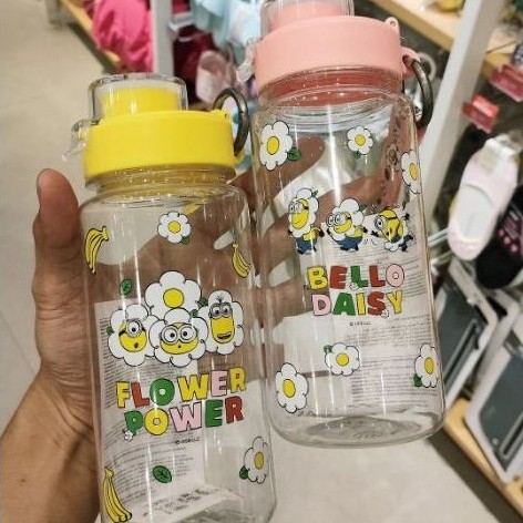 miniso tumblr tumbler botol minum anak minnion minion minnions minions yellow kuning pink banana pis