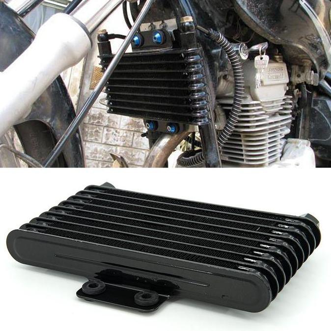 SHWARASA Oil Cooler Sepeda Motor Universal 125ml Pendingin Oli Mesin Radiator Pendingin Oli Aluminiu