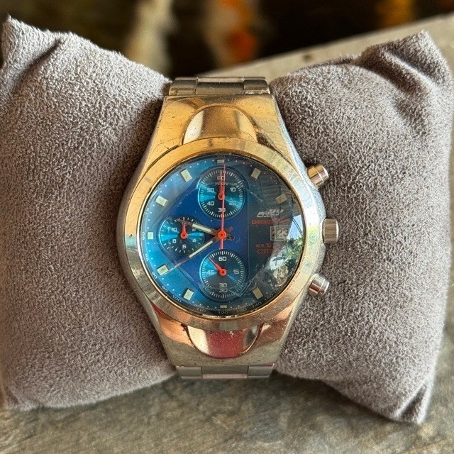 Citizen Oxy Chronograph Blue Dial Jam Tangan Bekas Original