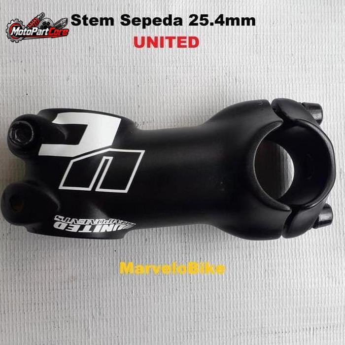 Head Stem Sepeda 25.4mm Standar Merk UNITED Stem Sepeda MTB Fixie Balap UNITED