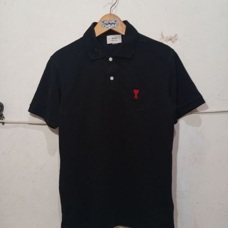 Polo Shirt Ami Paris Hitam