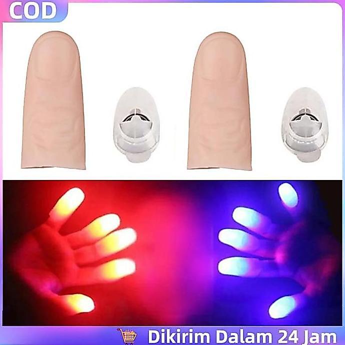 DJEESE 2pcs Alat Sulap Jempol Thumbtip Lampu Led Alat Sulap Jempol Menyala Sulap Jempol Alat Sulap J