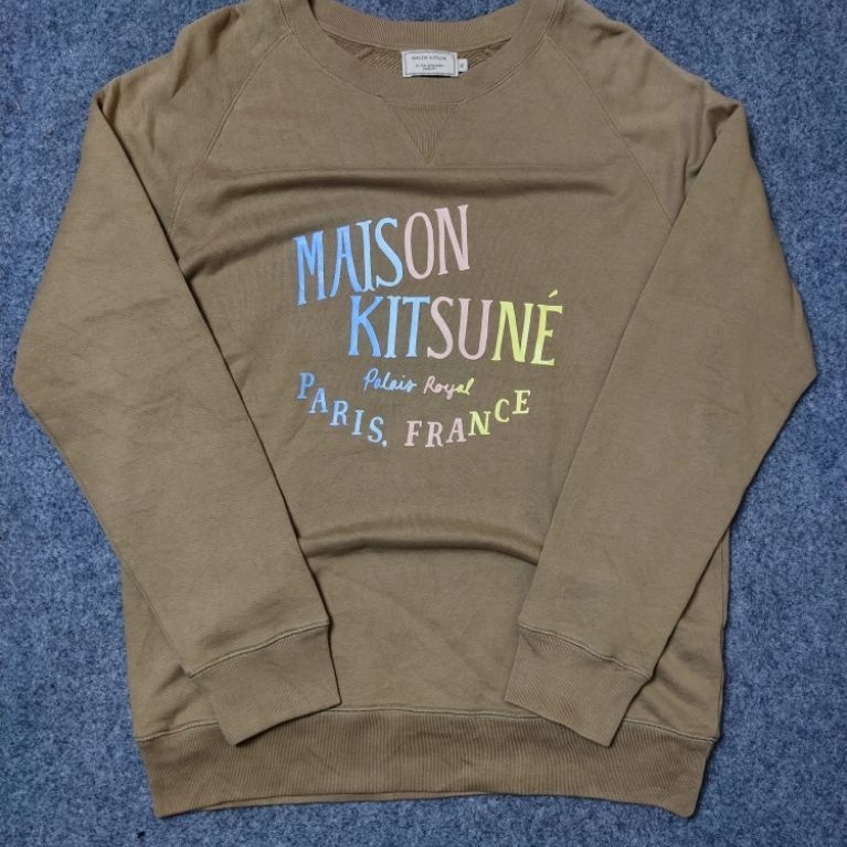 Crewneck MAISON KITSUNE khaky (luxury) second original ukuran jumbo