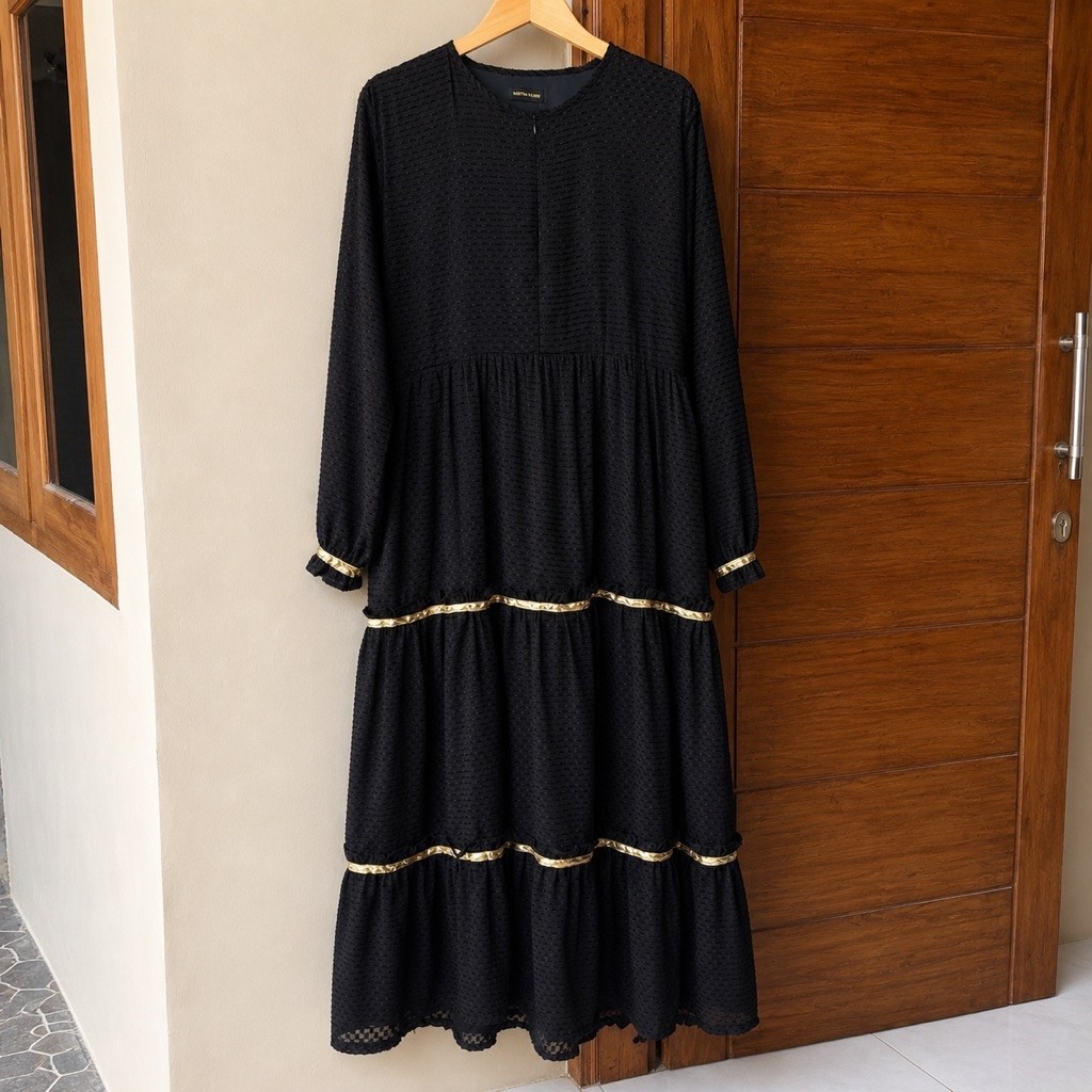 DRESS GAMIS HITAM LD110 P130