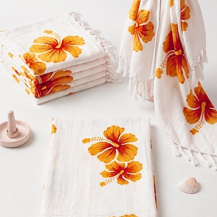 Premium Rayon Sarong | Kain Bali Sarong Tebal 175cm White Series.ag