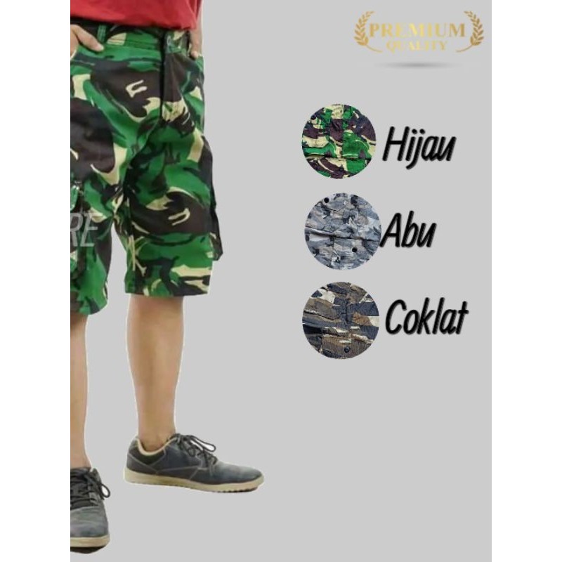 Celana Pendek Cargo Kempol Loreng Doreng Size 27-44 Jumbo Big Size