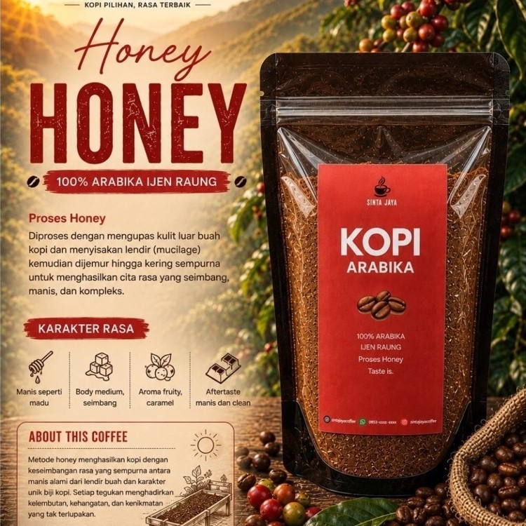 BUBUK KOPI ARABIKA HONEY IJEN RAUNG BONDOWOSO