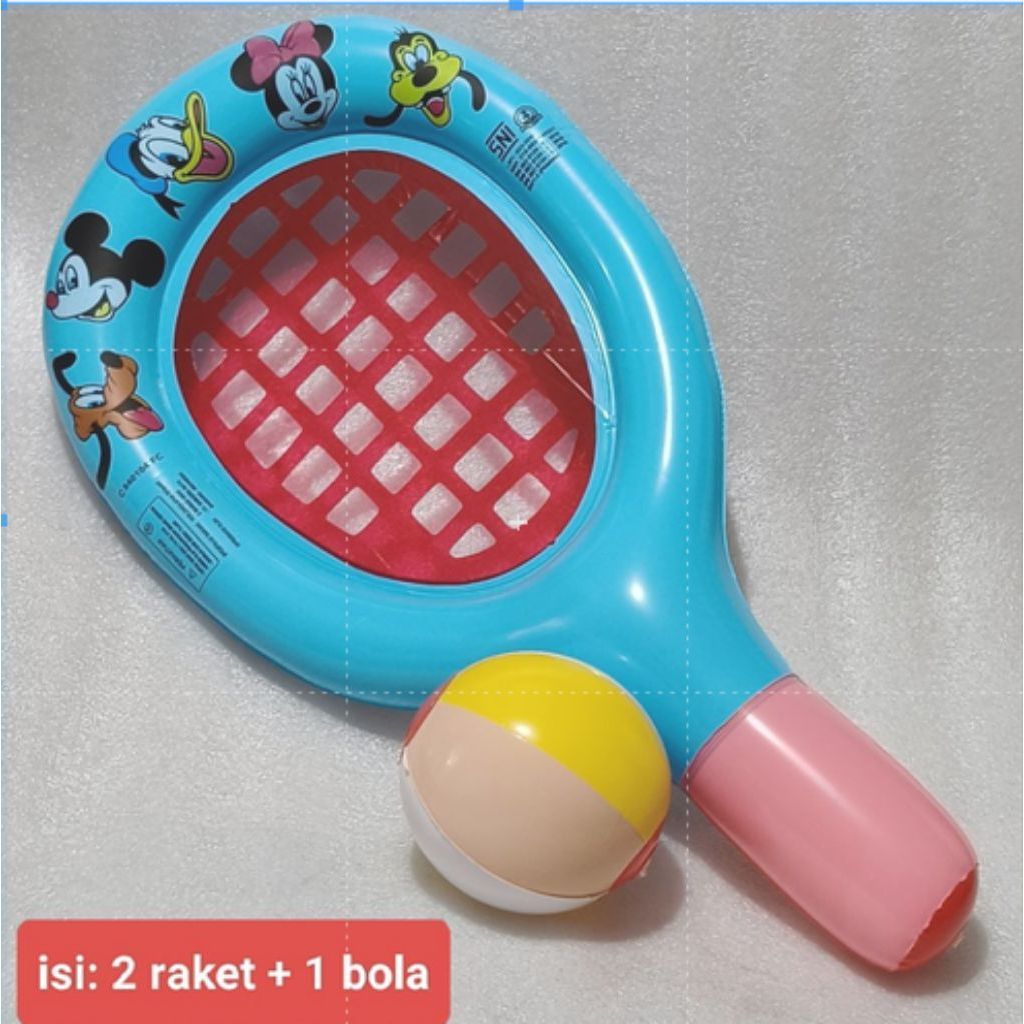 Tiupan RAKET PADEL Plus Bola Mainan Anak Balon Olahraga Badminton Bultang Tennis Viral Koleksi Terba