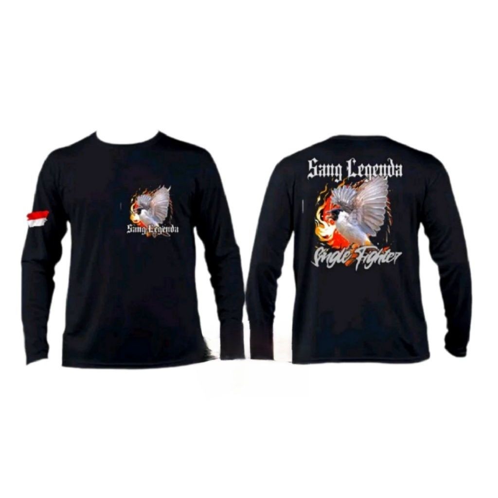 KAOS  LENGAN PANJANG SANG LEGENDA SINGLE FIGHTER KUTILANG ABU