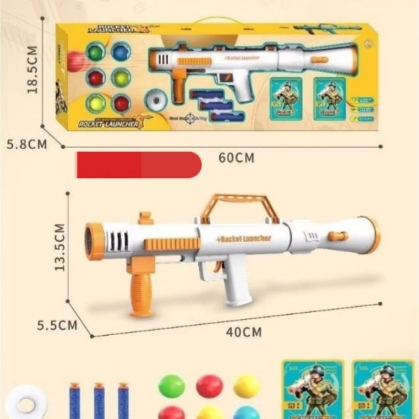 Mainan Anak Tembakan Basoka Rocket Gun Rpg Launcher Shooting Bazoka TDT-PT015-6