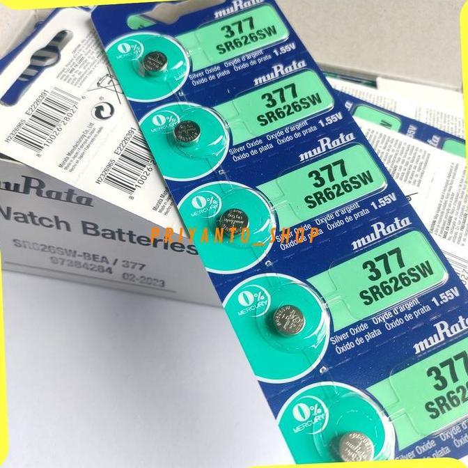 Power- Batre Battery Baterai Murata Sr626Sw Sr626 Sr 626 Sw 377