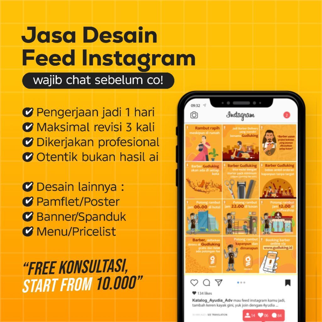 JASA DESAIN FEED INSTAGRAM - SATUAN/PUZZLE - PENGERJAAN 1 HARI
