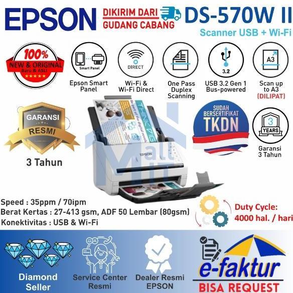 Terlaris Scanner Epson Workforce Ds-570W Ii Ds570W Ds570W Ii Ds570Wii A3 Wifi