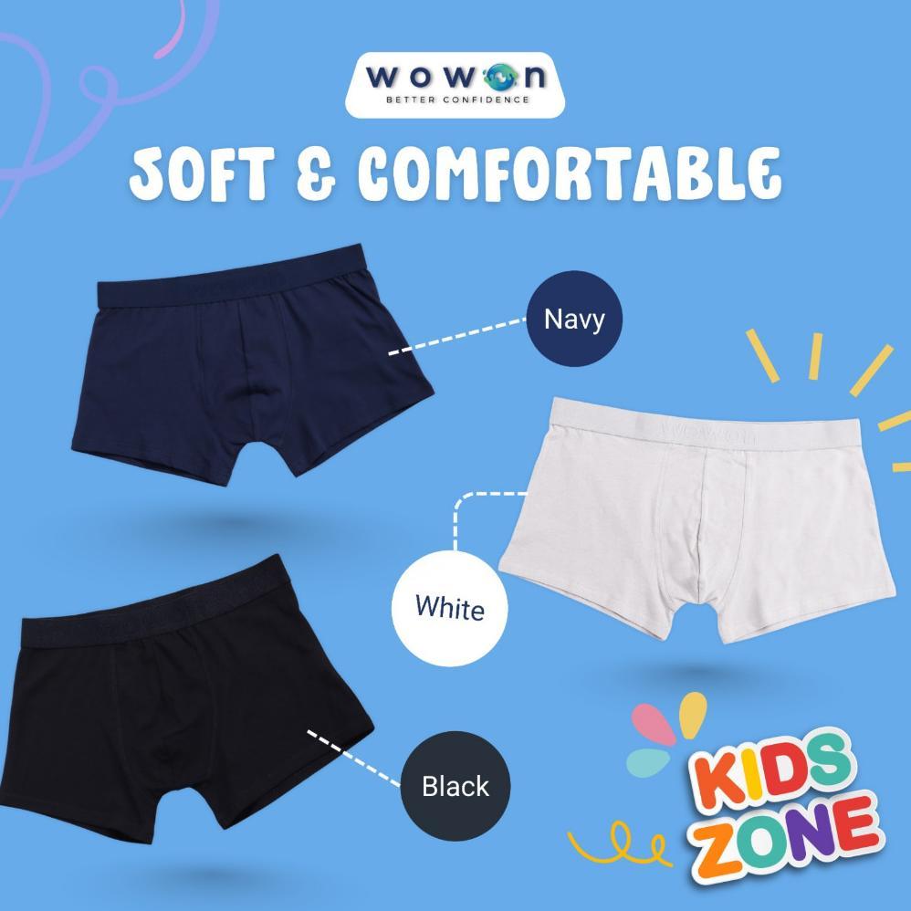 ORIGINAL (3 PCS) WOWON KIDS BOXER - BOXER ANAK ANTI BAKTERI - EXTREME COMFORT BOXER