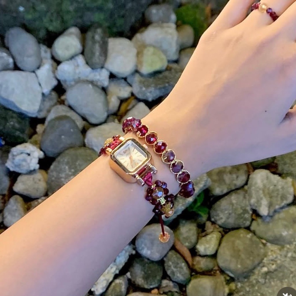 JAM DAN GELANG MANIK KRISTAL PREMIUM