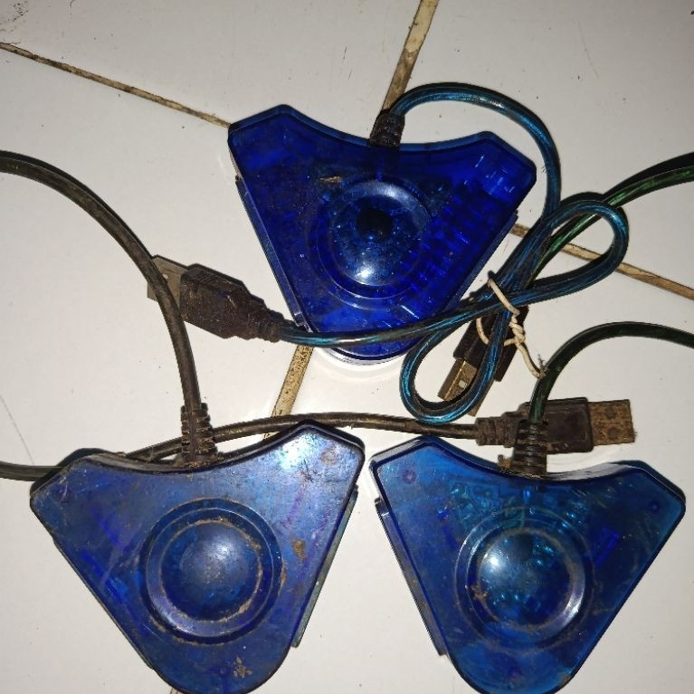 Converter USB Double Slot untuk Stik PlayStation 2 (PS2) ke PC/Laptop/PS3 Second, 3 Unit
