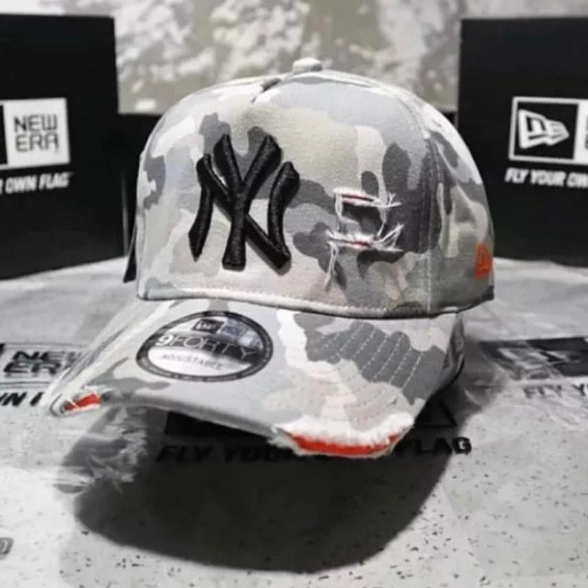 Hot Topi Baseball Camo Ny Pria Wanita Topi Sobek Ny Unisex Bisa Cod