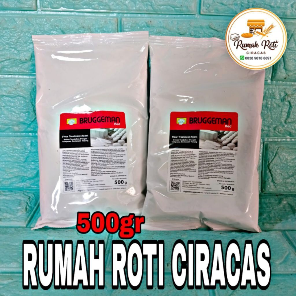 BRUGGEMAN RED FLOUR TREATMENT AGENT BAHAN PANGAN CAMPURAN TEPUNG 500GR GR IMPROVER PELEMBUT ROTI
