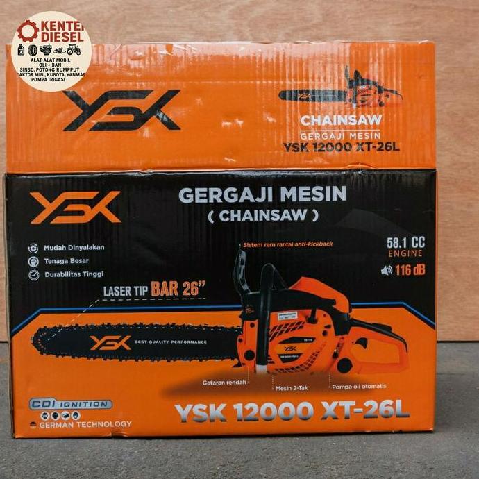 {{{{}}] Chainsaw 26" 2Tak Senso Sinso Chain saw  26 Inch Laser Mesin Gergaji Kayu Bar 26"