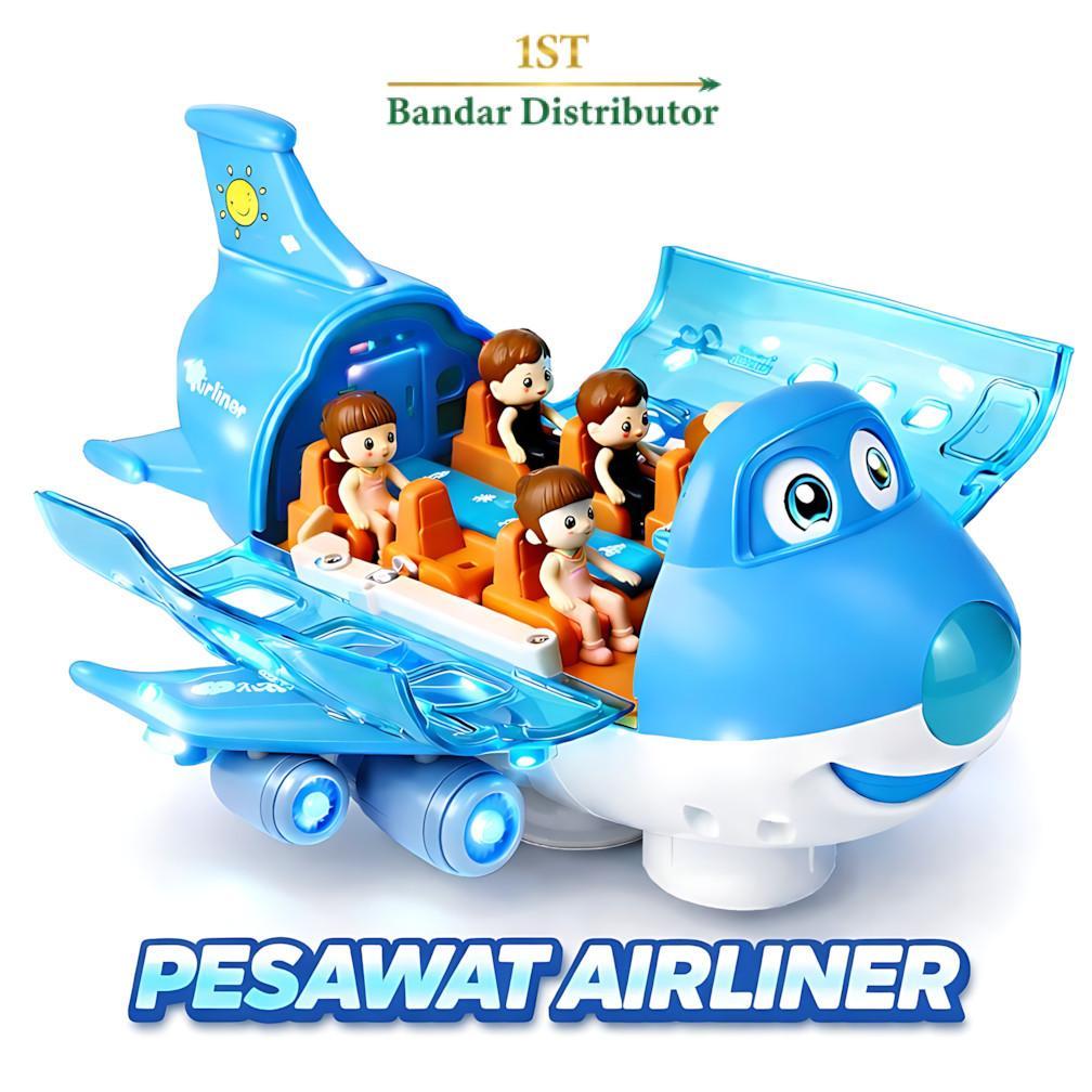 LARISS Mainan Anak PESAWAT AIRLINER Universal Pesawat Kartun Mata Bisa Gerak