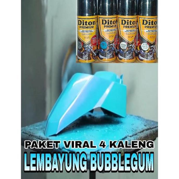 NEW PAKET 4 KALENG pilok pilox diton premium LEMBAYUNG biru violet lembayung BUBBLEGUM 400cccat semp