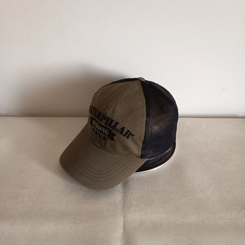 topi cap trucker caterpillar strong armi second bekas preloved original branded