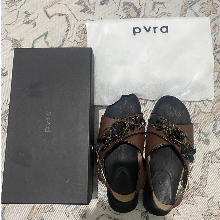 pvra - sandal wanita cavvami coffe