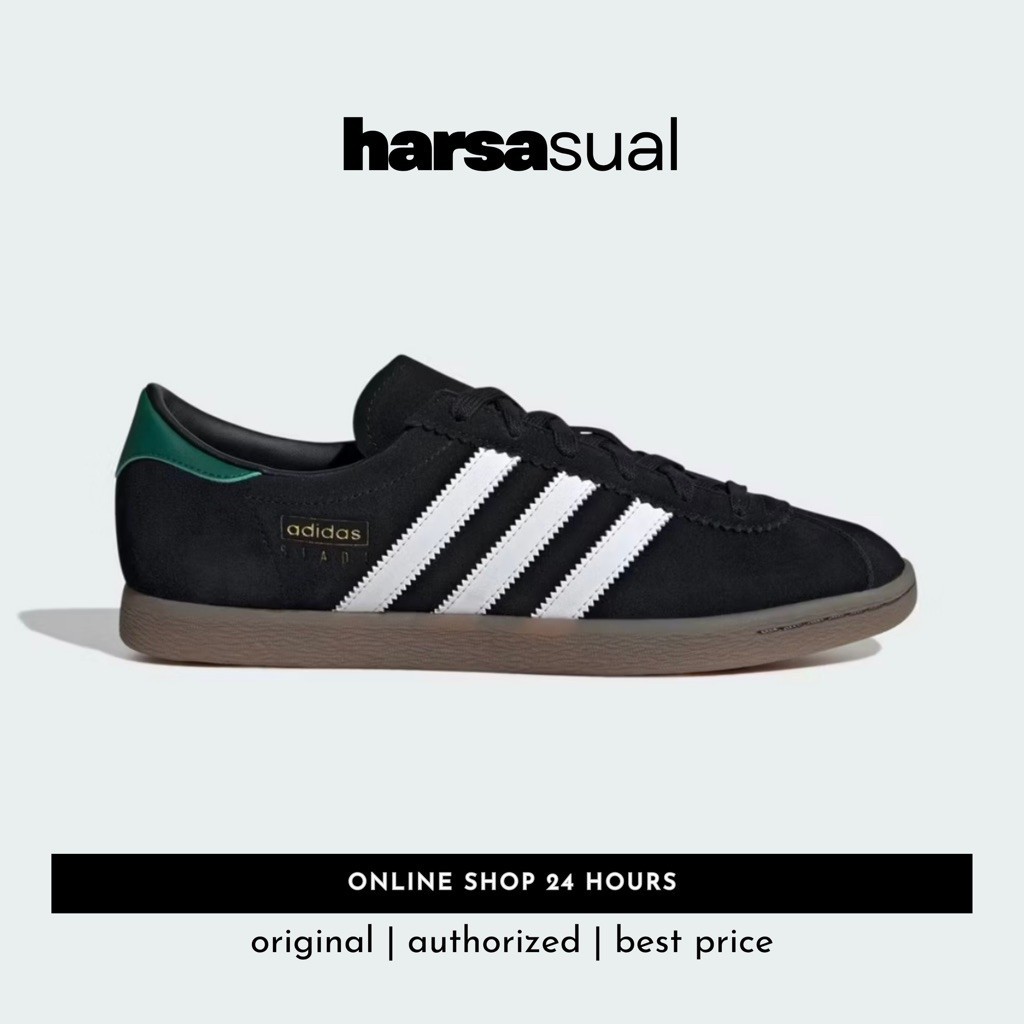 Sepatu Sneakers Unisex Adidas Stadt Black Green [JQ9007] - Original