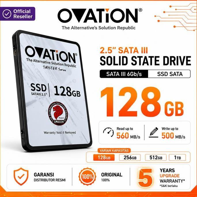 OVATION SSD SATA III 2.5" 128GB 256GB 512GB 1TB Internal SSD Laptop PC | 5 Years Upgrade Warranty