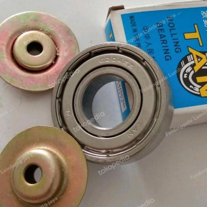 Bearing 6204 ZZ Laher Roda Folding Gate 2 Pcs Tutup