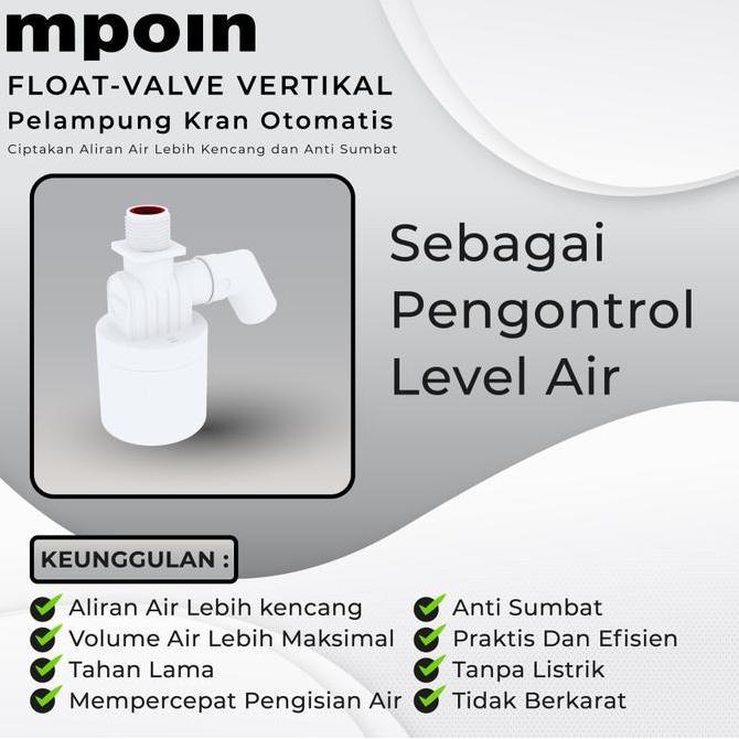 Pelampung Otomatis Kran Toren Air Mpoin Float Valve Vertikal